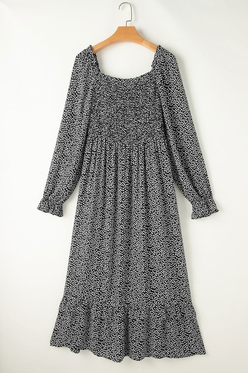 Elegant sheer ruffled midi dress - Love Salve